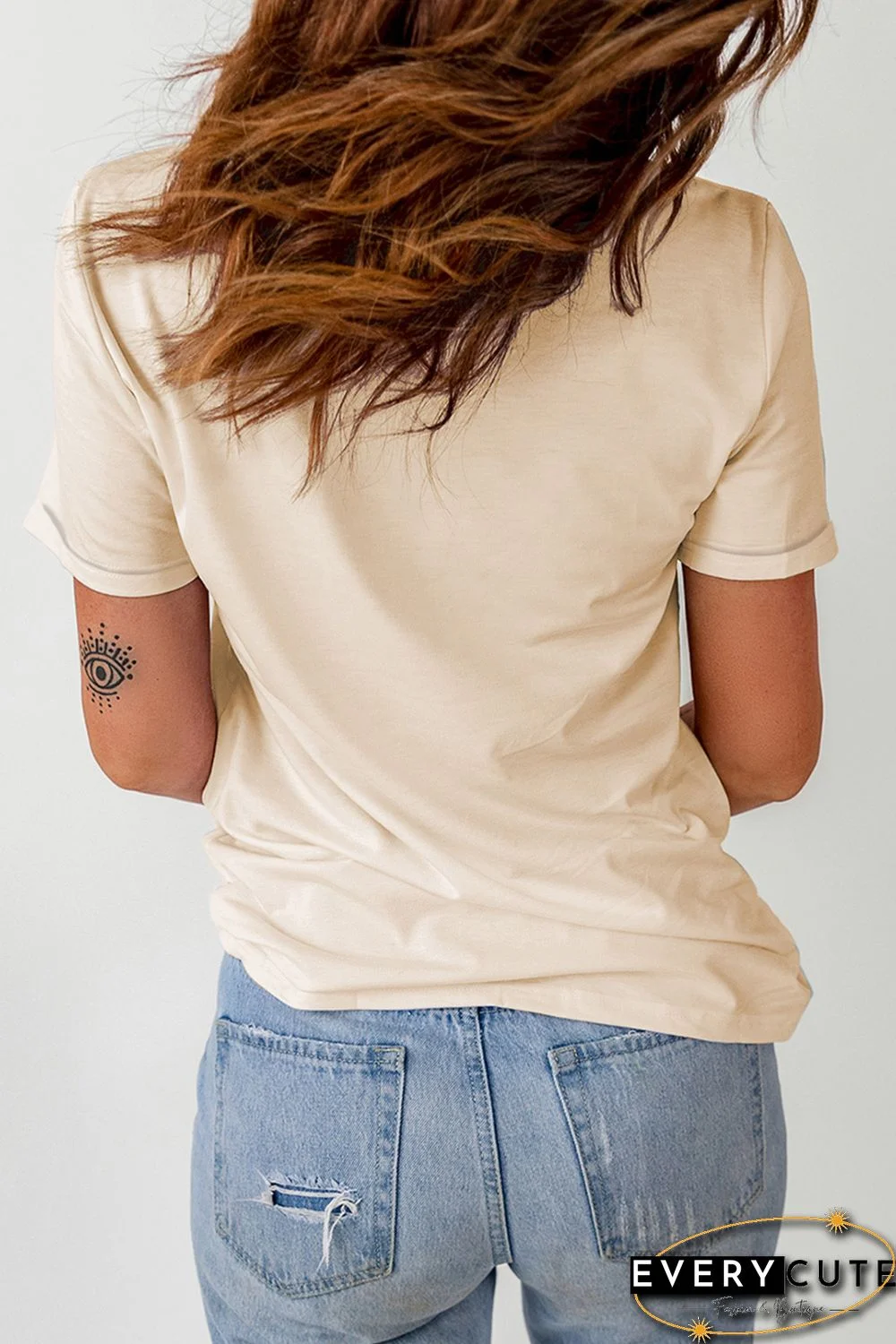 Khaki Pumpkin Patch Truck Graphic Print Short Sleeve Tee