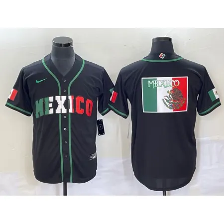 Men's Mexico Baseball 2023 Black World Baseball Classic Team Big Logo Stitched Jersey DG50