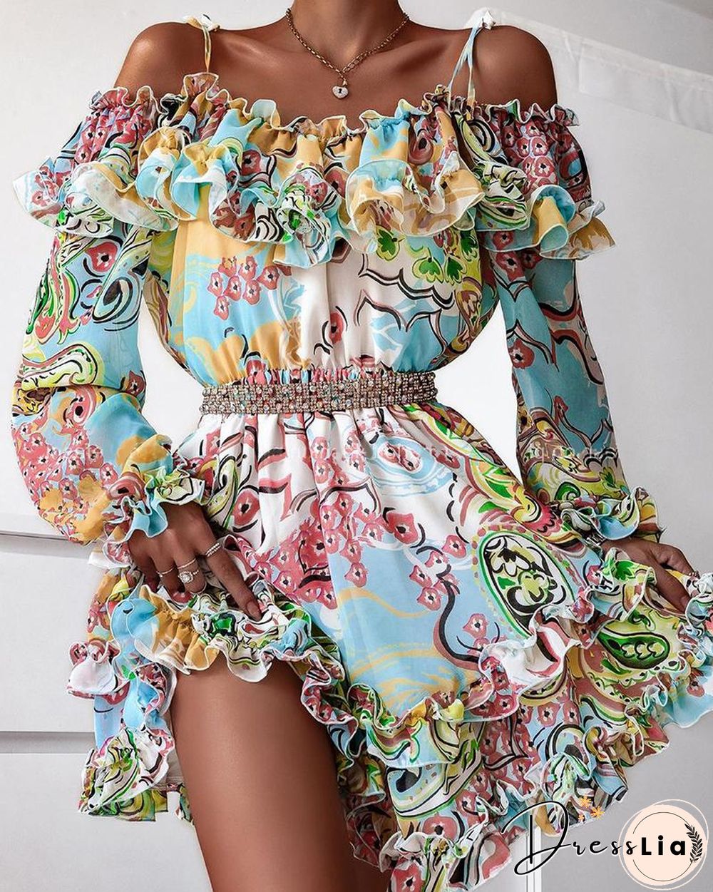 Women's Dress Loungewear Clothes Fashion Floral Print Fairy Flower Sundress Dresses Length Sleeve Style Sleeve Length(cm)