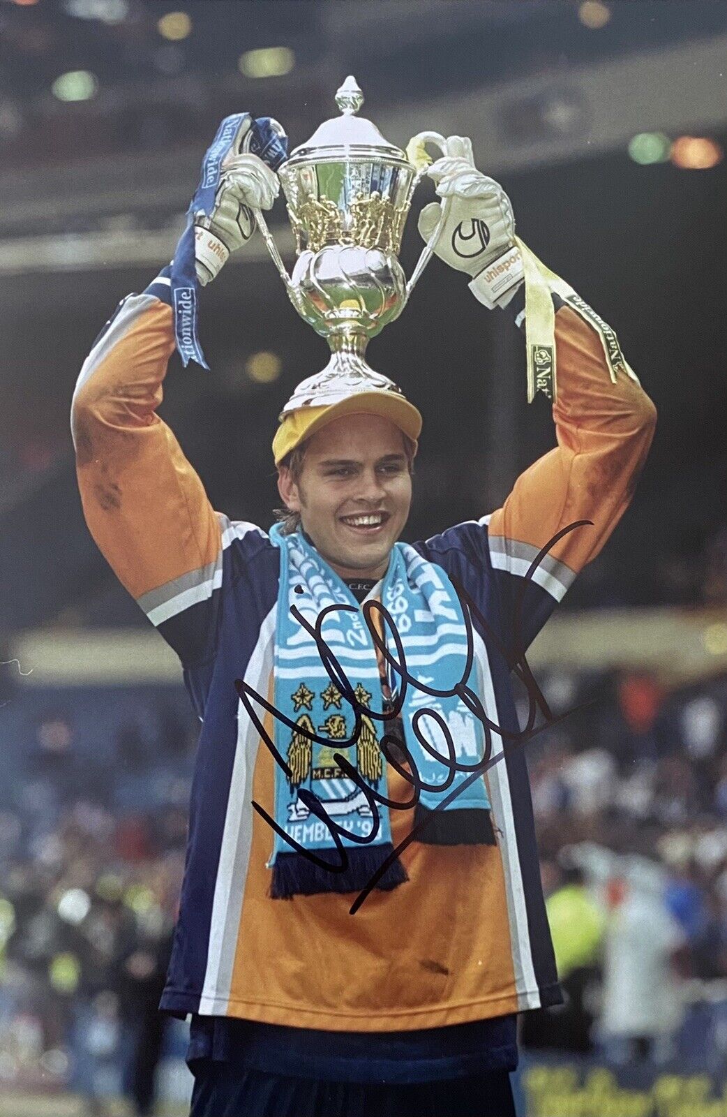 Nicky Weaver Genuine Hand Signed Manchester City 12x8 Photo Poster painting 4