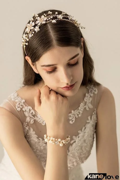 Pearl Rhinestone Flower Headband