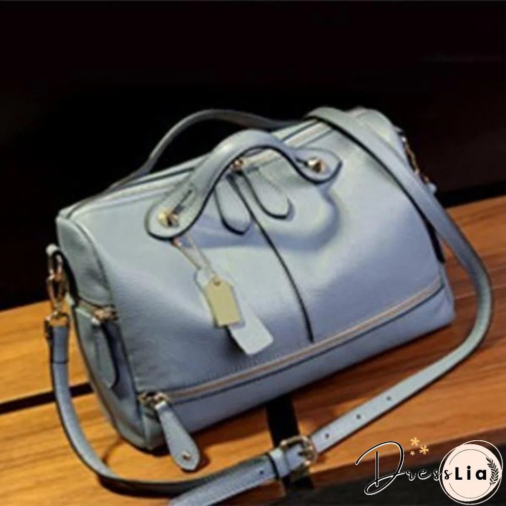 Cowhide PU Leather Handbag Multi Pockets Crossbody Bag