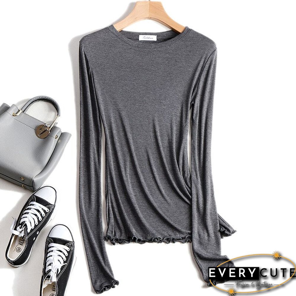 Christmas Gift Slim Sexy Thin T-shirt See Through High Elasticity T Shirt Women Long Sleeve Tshirt Summer Tops Korean Fashion Clothing To