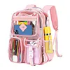 PVC Clear Outdoor Backpack Multi Pocket Transparent Sports Backpack Hiking Bag