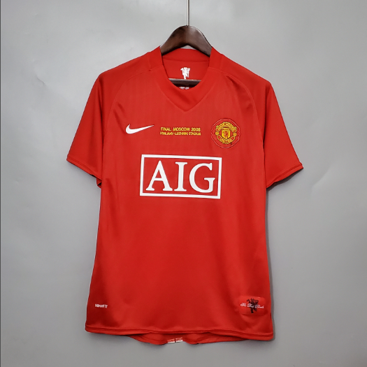Retro 07/08 Manchester United Champions League version home Football T-Shirt