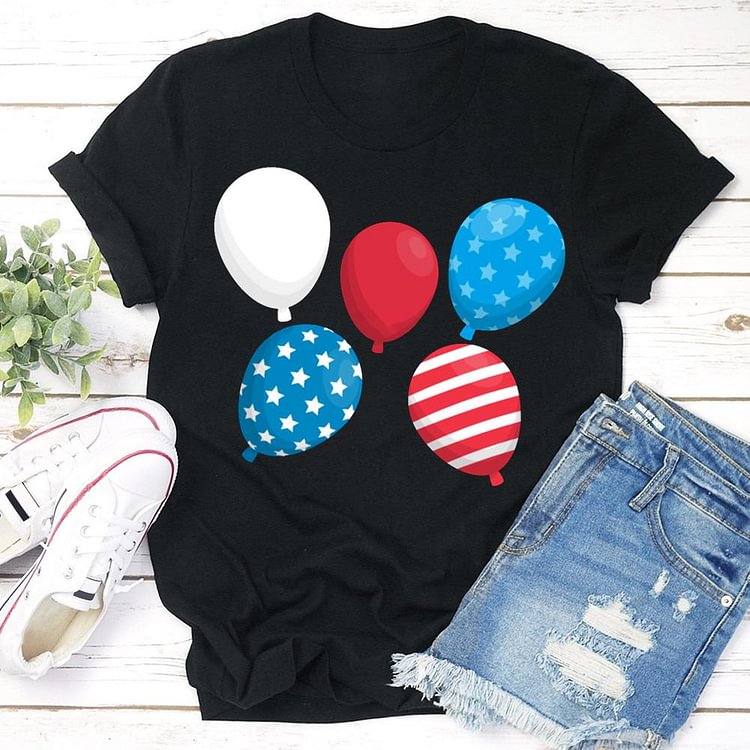 Holiday balloon independence Day T-shirt Tee - 01996