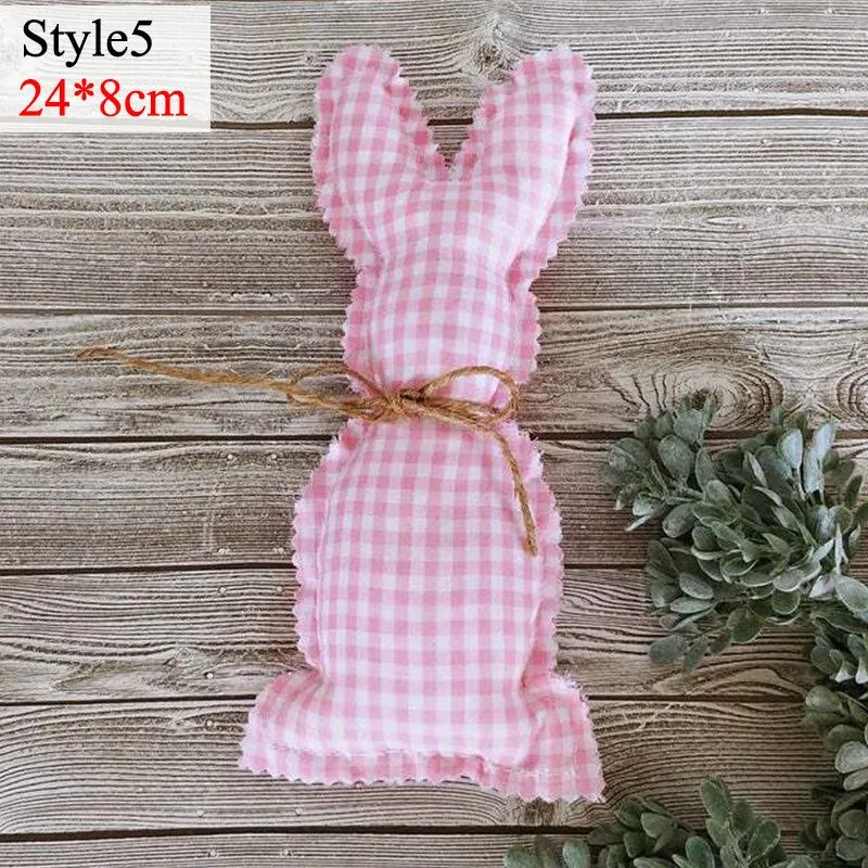 Easter Rabbit Pink Yellow Ornament Cute Cloth Bunny Doll for Spring Easter Home Party Decoration Kids Gift DIY Crafts Supplies