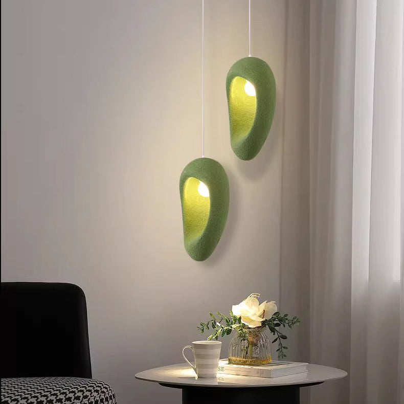 Contemporary Creative Oval Hollow Resin Iron 1-Light Pendant Light For Bedroom