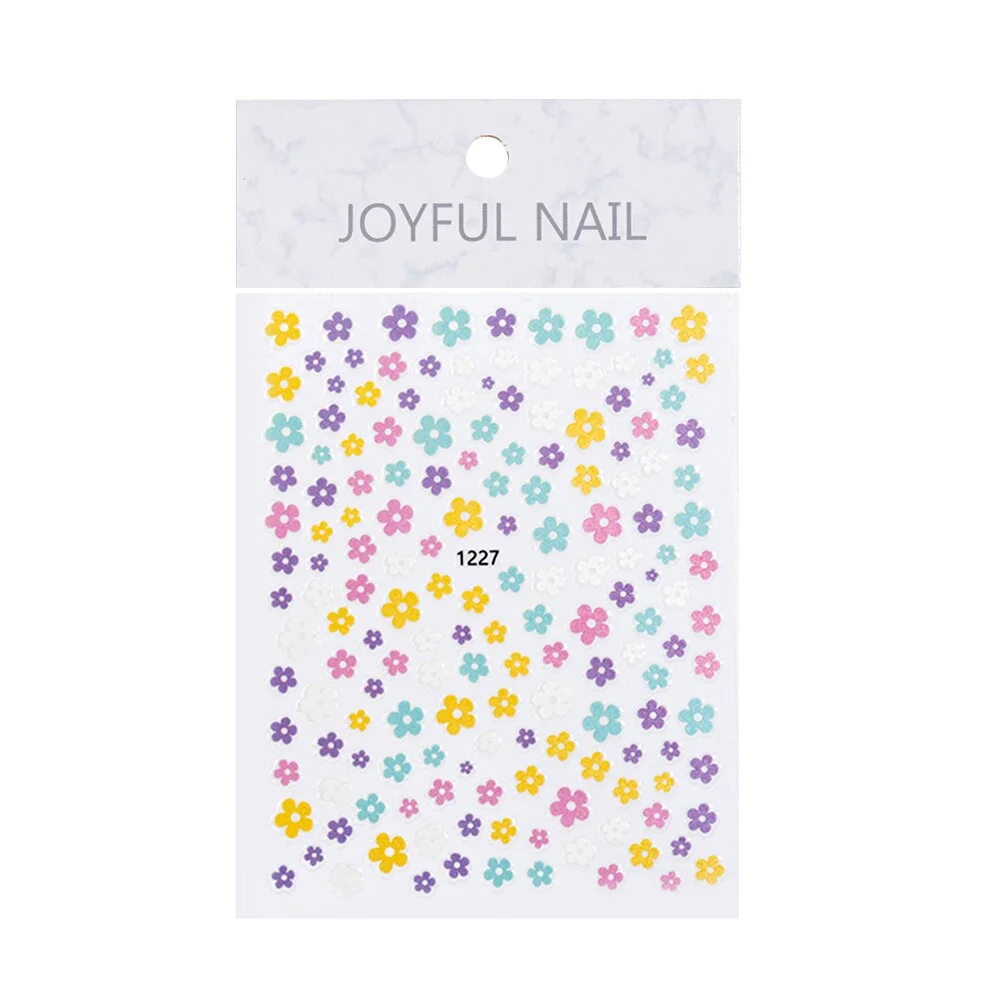 1 Sheet Flower  Nail Stickers   Colorful Beautiful  Blossom  for Nails Self Adhesive Stickers Summer Decorations for Manicure