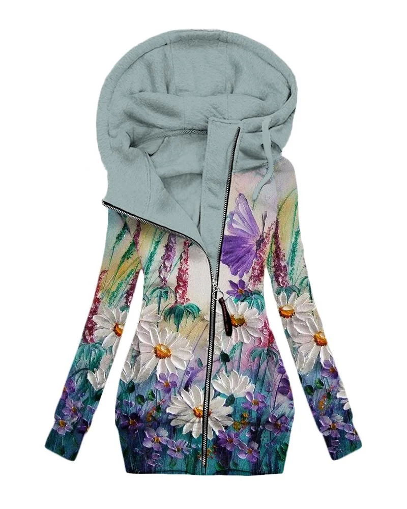 Women's Daily Vintage Print Hoodie-082616