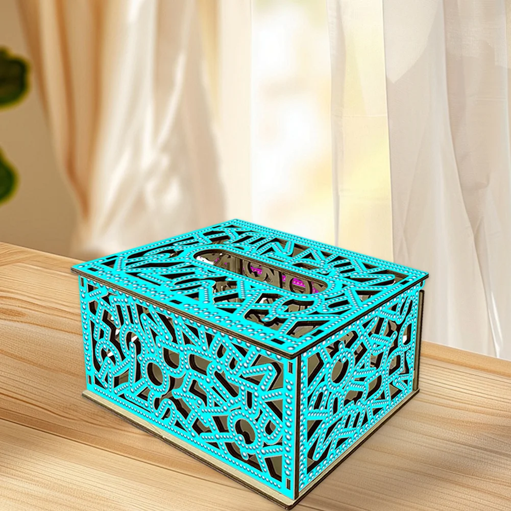 Diamond Painting Paper Towel Holder Napkin Dispenser for Beginners (Light Blue)