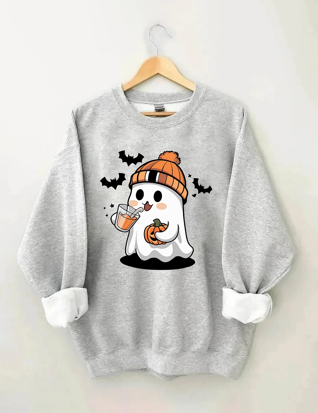 Cute Ghost Drinking Coffee Sweatshirt