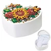 Sonnenblume DIY Diamond Painting herzförmige Schmuckschatulle dekorativer Aufbewahrungskoffer