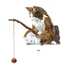 Fishing Cat Ornament Mini Cat Figurine Home Car Interior Decoration (7Pcs)