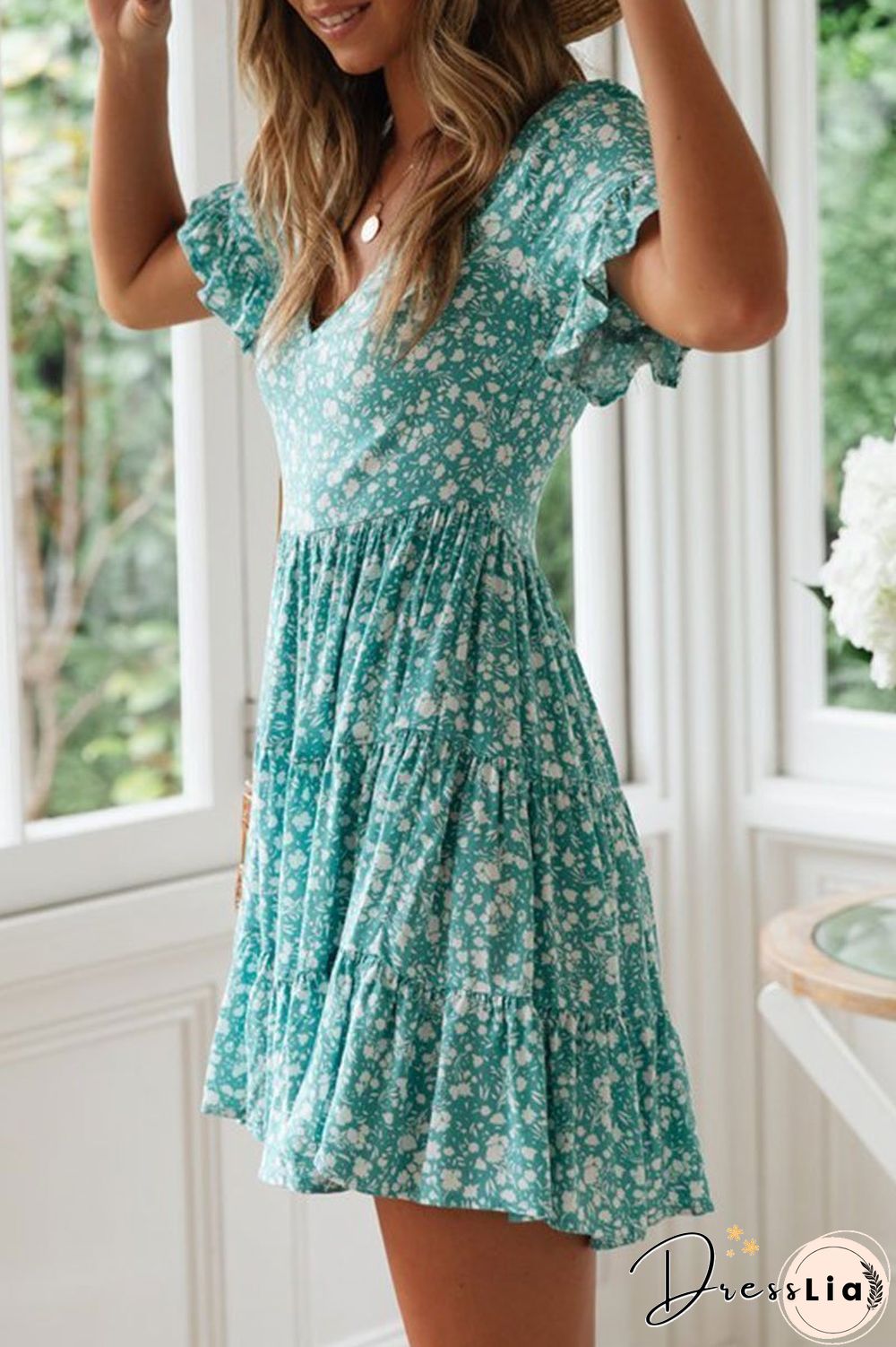 KarliDress Floral Printed Mini A Line Dress P12536