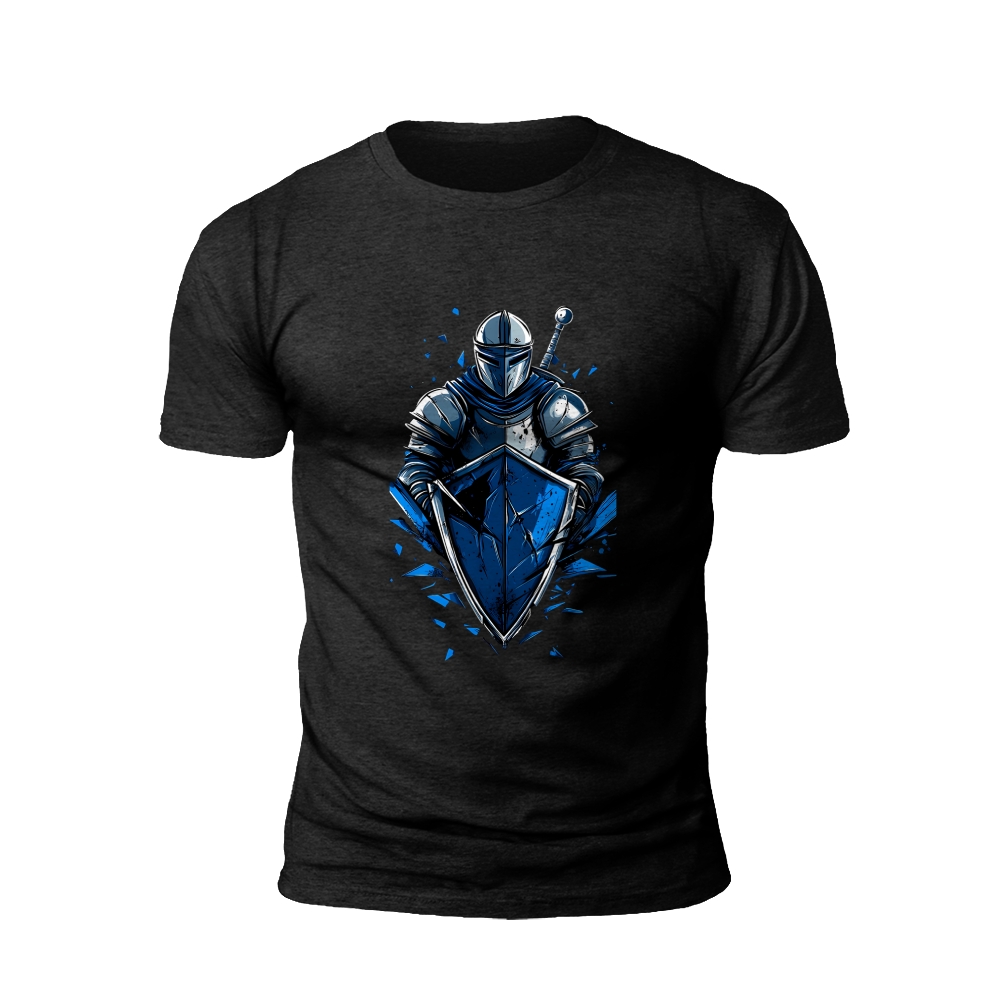 Knight's Honor: Blue Shield and Sword t-shirt