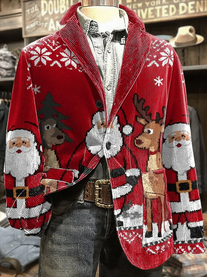 Men's Retro Christmas Casual Blazer 