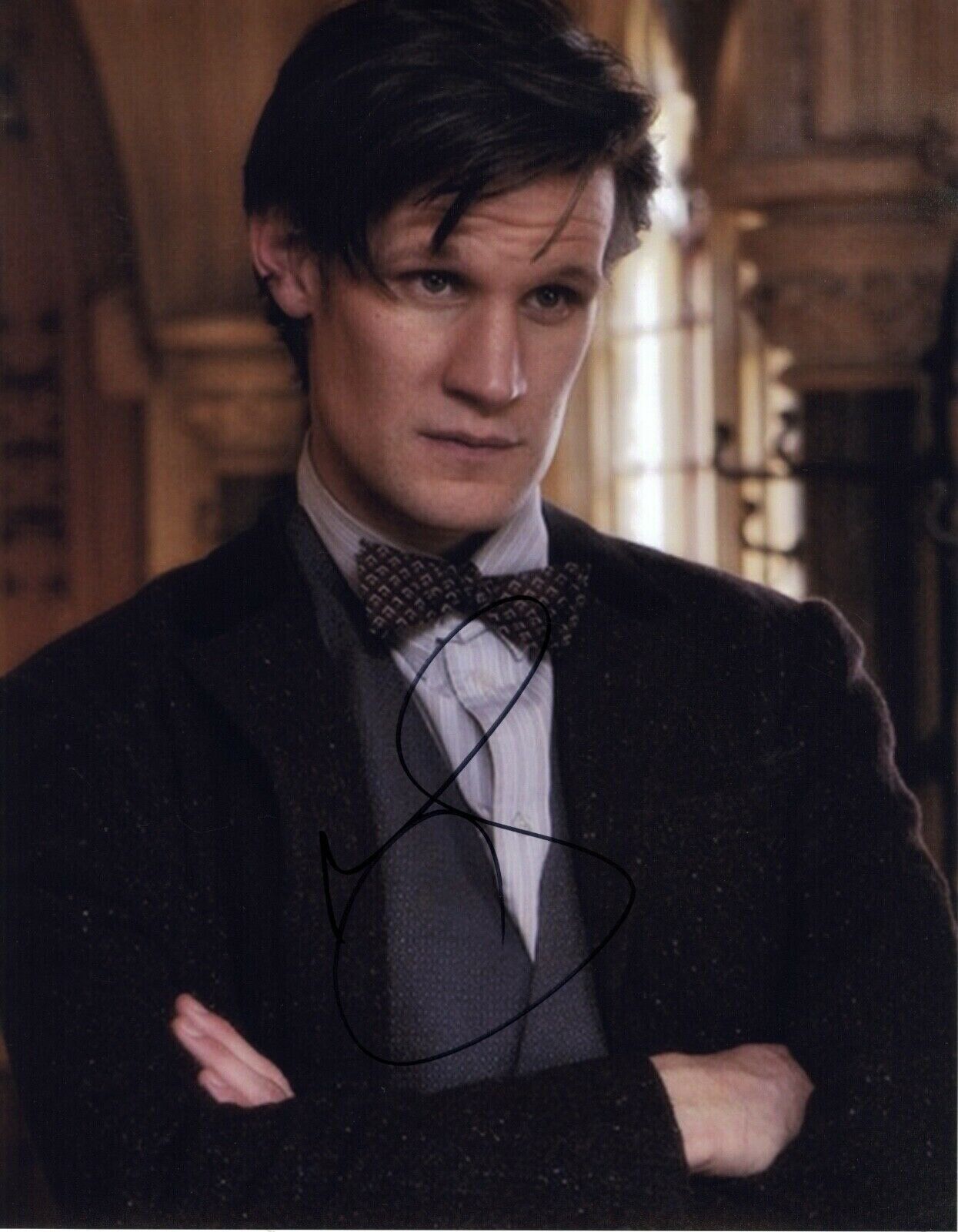 Actor Matt Smith as Doctor Who signed 14x11 Photo Poster painting