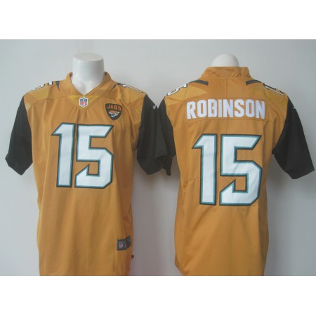 Men's  Jaguars #15 Allen Robinson Gold Limited Rush Stitched NFL Jersey