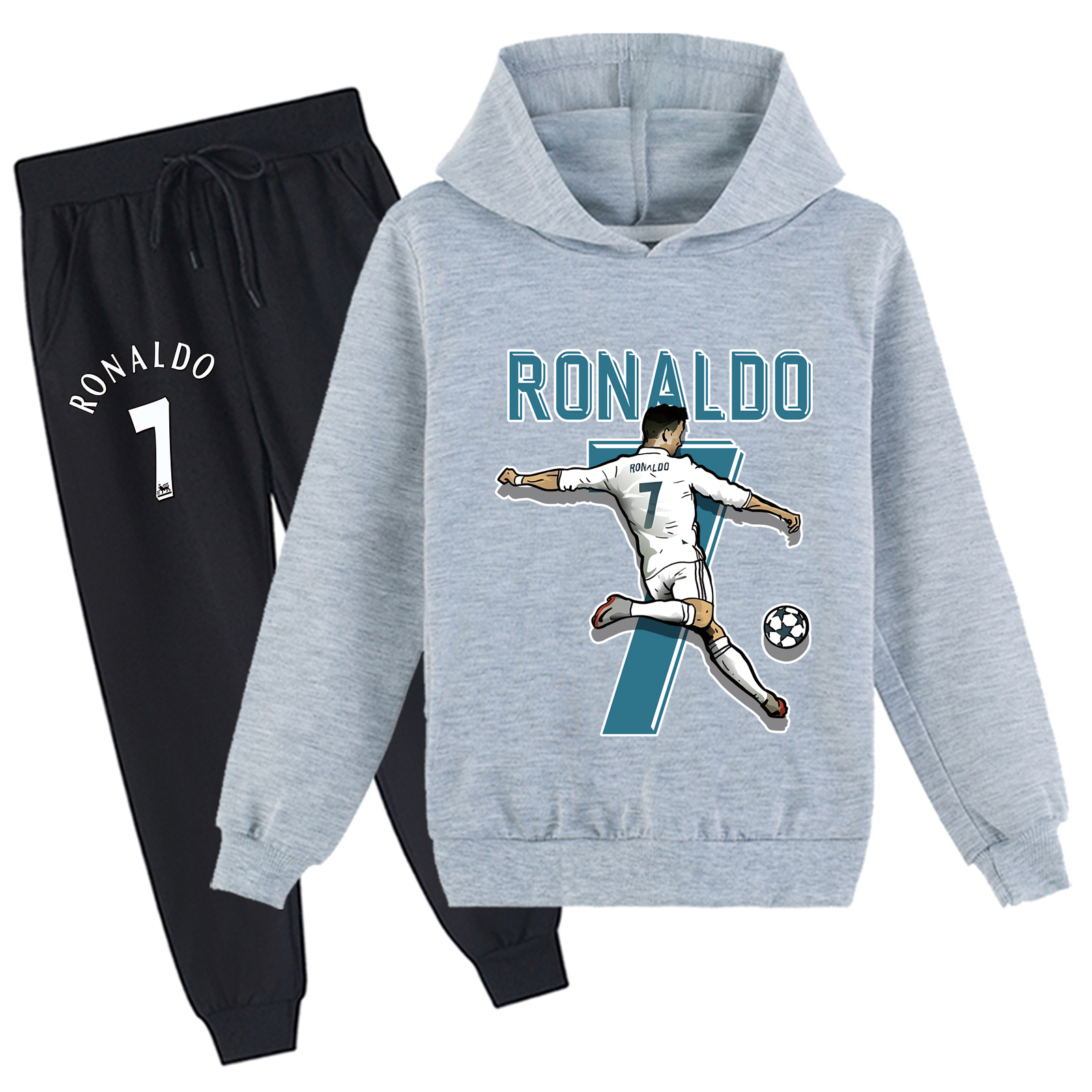 Mayoulove Cristiano Ronaldo Hoodie Set for Kids - Stylish Unisex Sportwear for Boys  Girls, Perfect Gift for Fans-Mayoulove