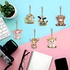 6pcs/set DIY Diamond Painting Special Shape Double Sided  Diamond Art Keyring Keychain Kit (Calf)