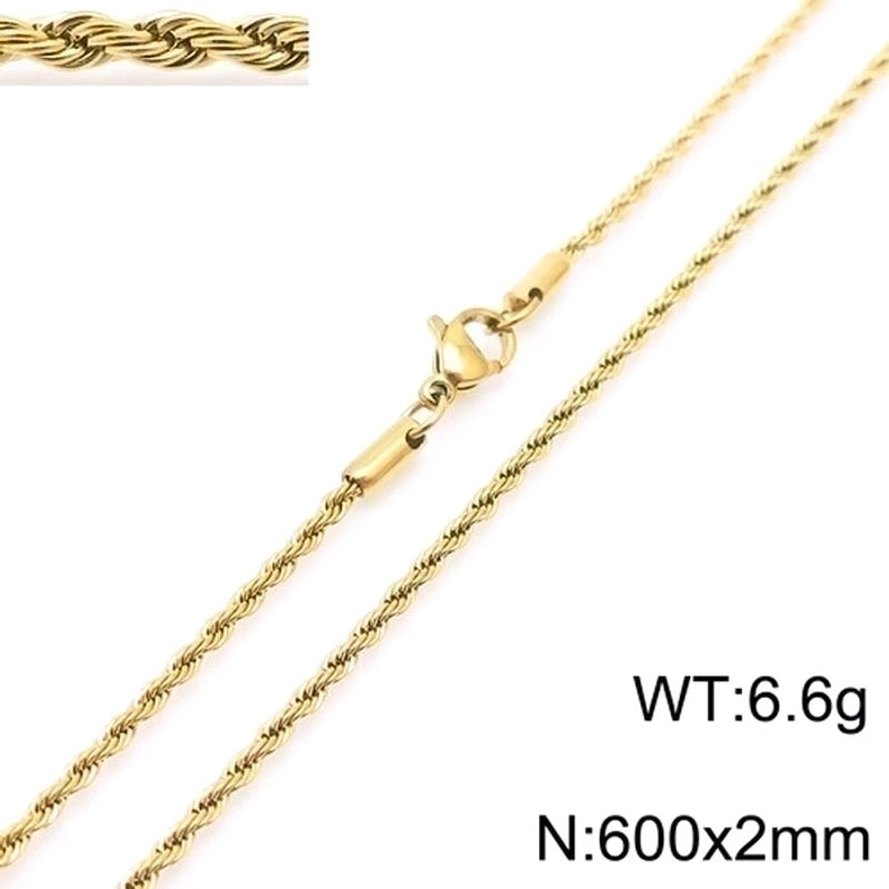 Casual Minimalist Solid Color 304 Stainless Steel 18K Gold Plated Plating Stainless Steel Necklaces