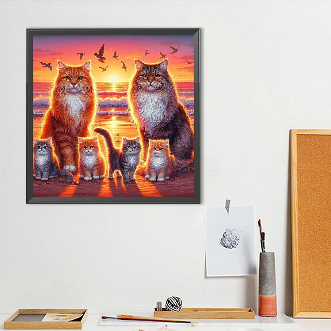 Diamond Painting - Full Round Drill - Cat(Canvas|Canvas|40*40cm)