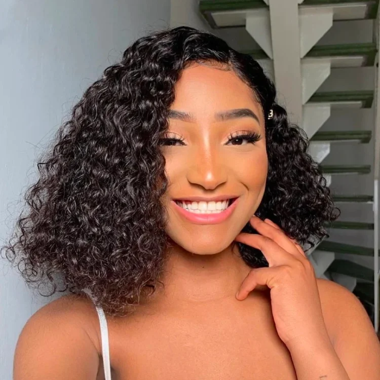 Brazilian 360 Lace Front Bob Human Hair Wigs-elleschic
