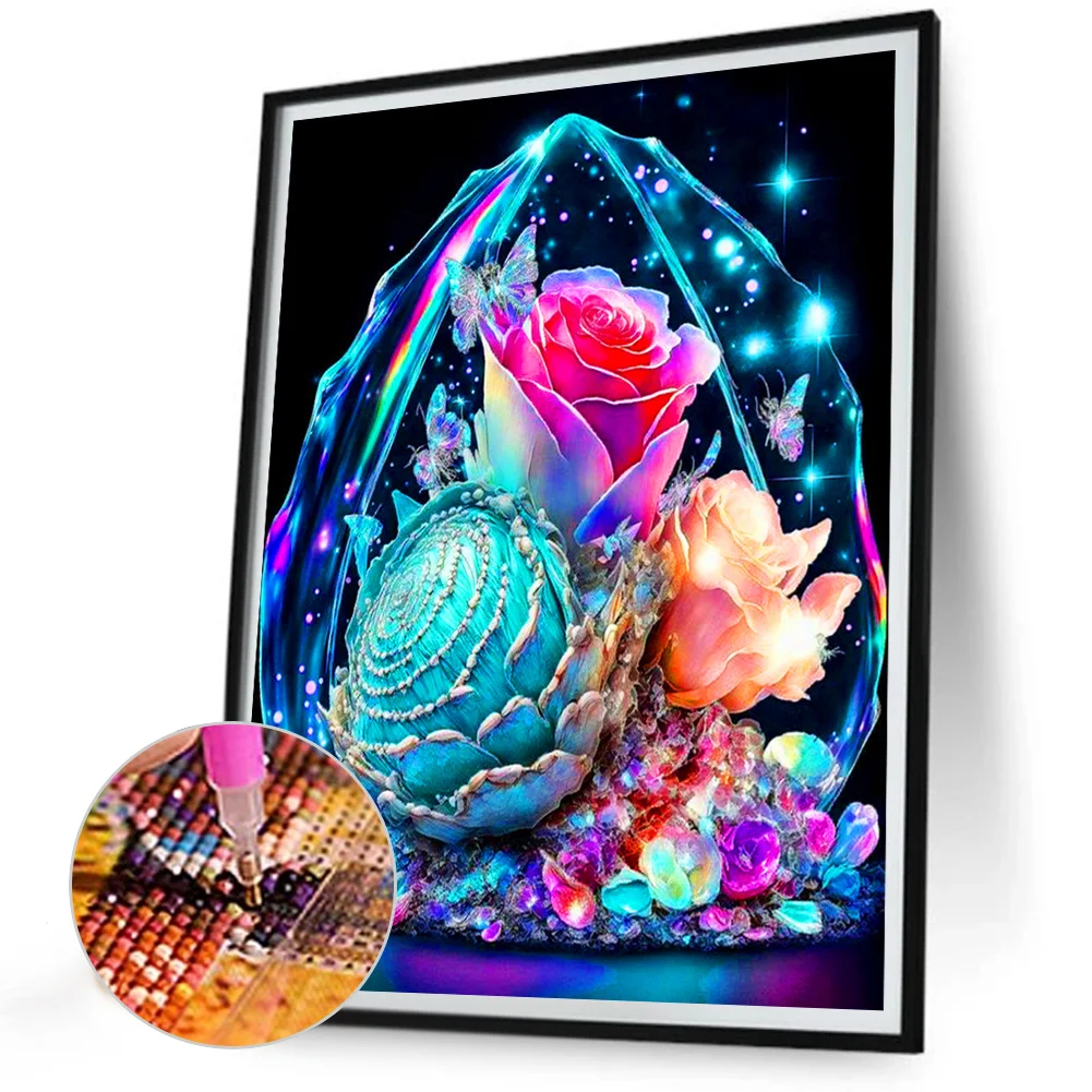 Diamond Paintings for Adults 4 Pack Diamond Art Accessories Abstract Flower  Diamond Painting Large 36x36 Inch Full Drill Gem Art Rhinestone Crystal