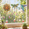 3PCS-2 5D DIY Diamond Painting Wind Chimes Suncatcher Kit Double Sided Diamond Art Kits Suncatcher with Crystal Pendant for Home Wall Window Decor Adults DIY Art Craft