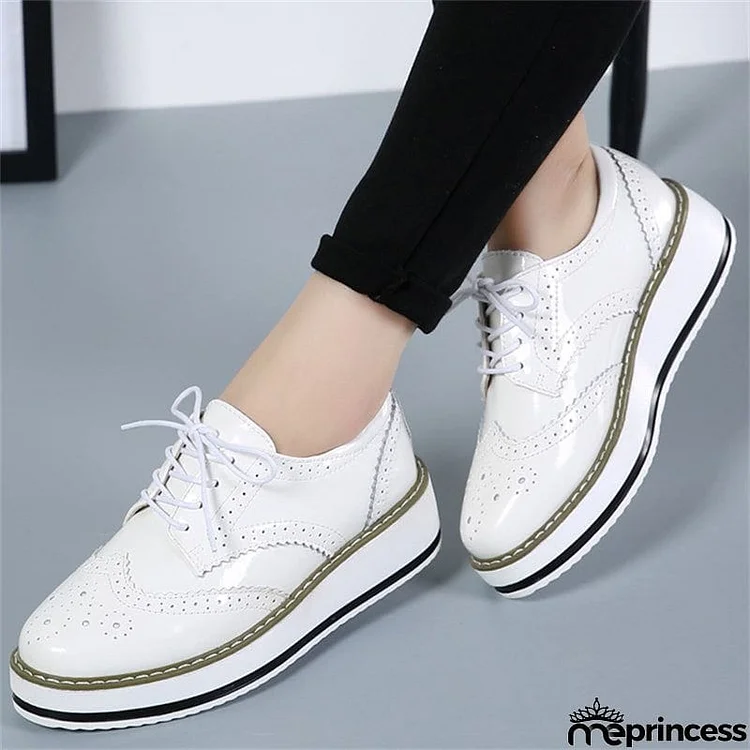 London Style Campus Thick Outsole Cow Leather Women Loafers