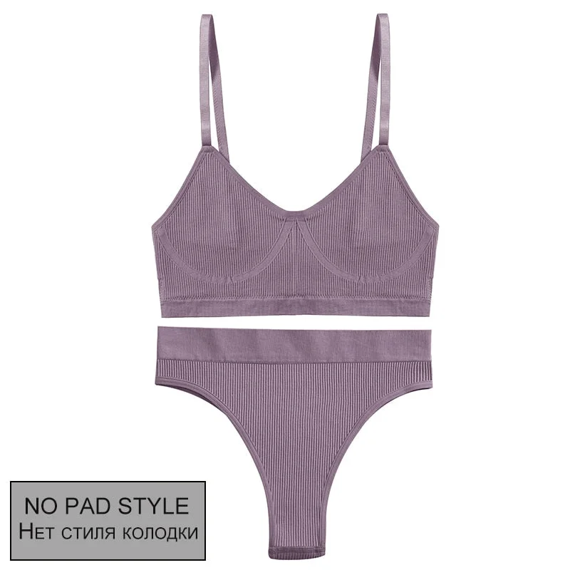 FINETOO Women Seamless Bra Set Bra Top + Pantys Brassiere Fitness Underwear Lingerie Women's Swimwear Push Up Sexy Tank Top Girl