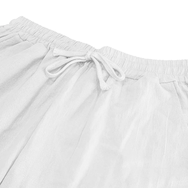 Men's Linen Plain Comfort Breathable Full Length Casual Pants