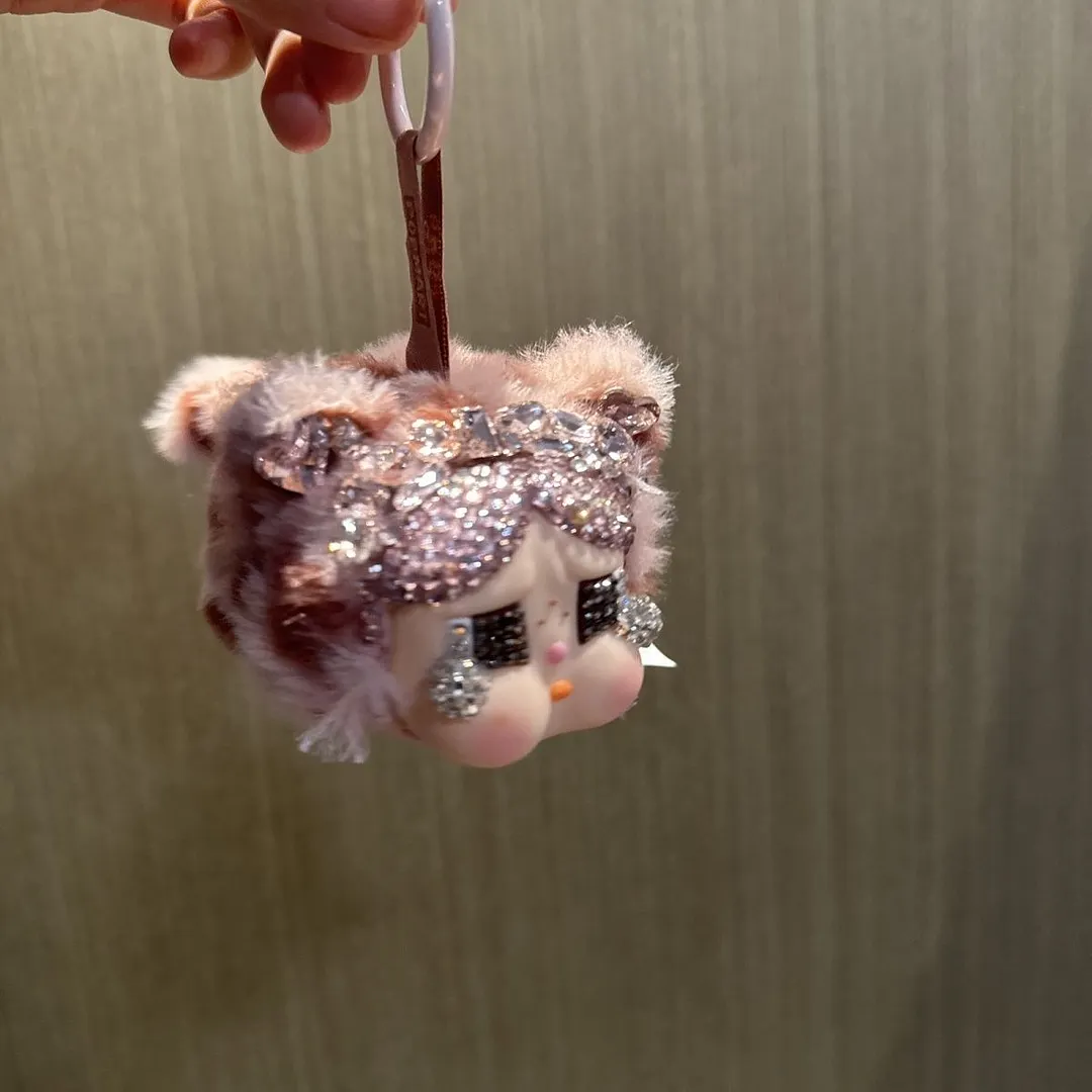 Handmade DIY sticker diamond model bubble cryBABY leopard leopard cat cat series sticker diamond explosion vinyl face plush pendant doll