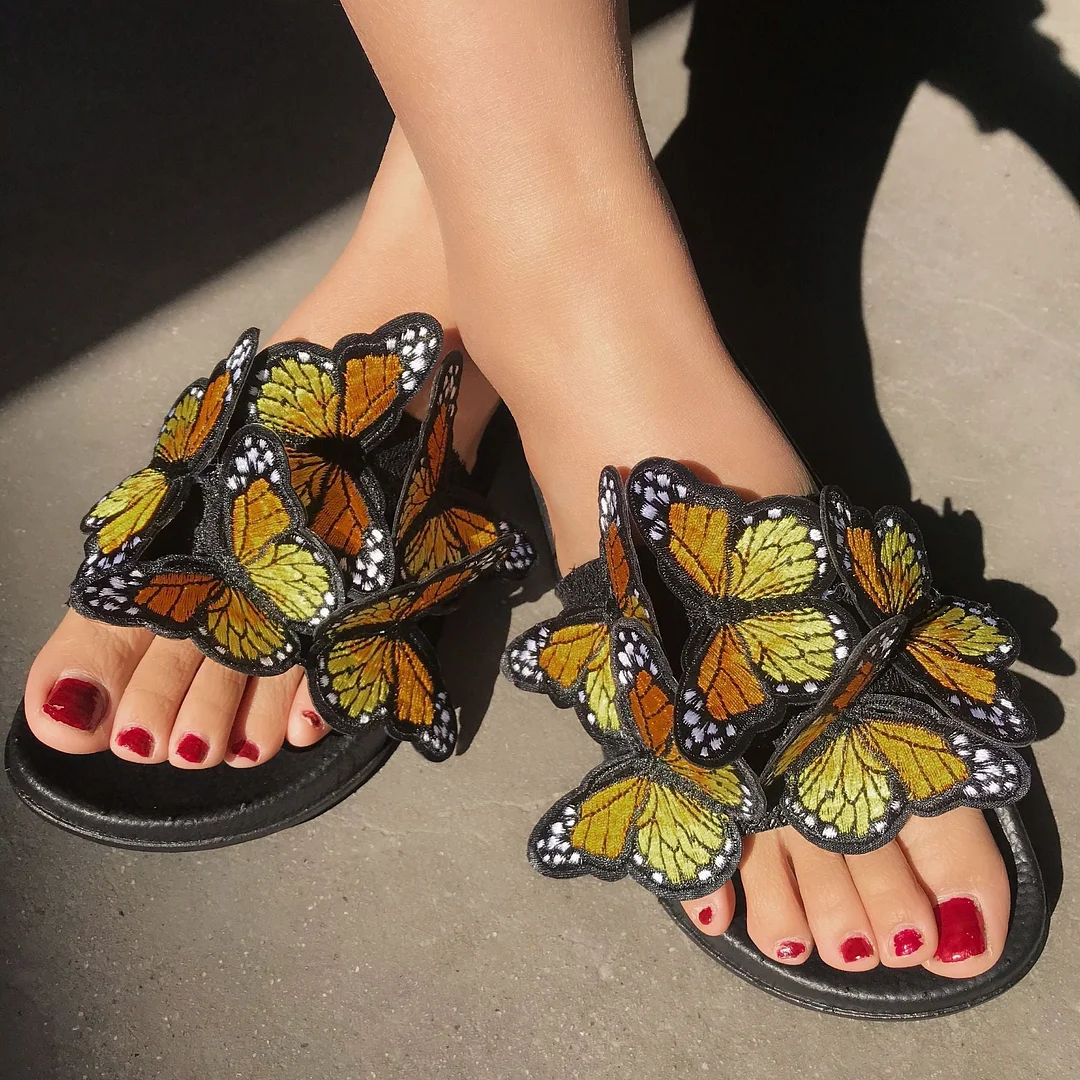 Chic Butterfly Decorated Slipper