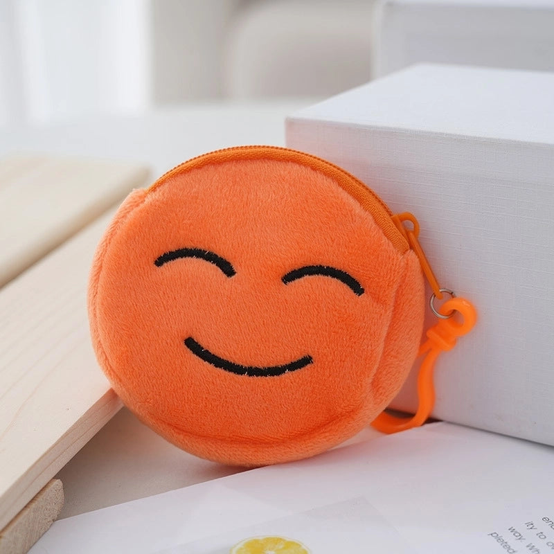 Unisex Face Plush Zipper Kids Wallets