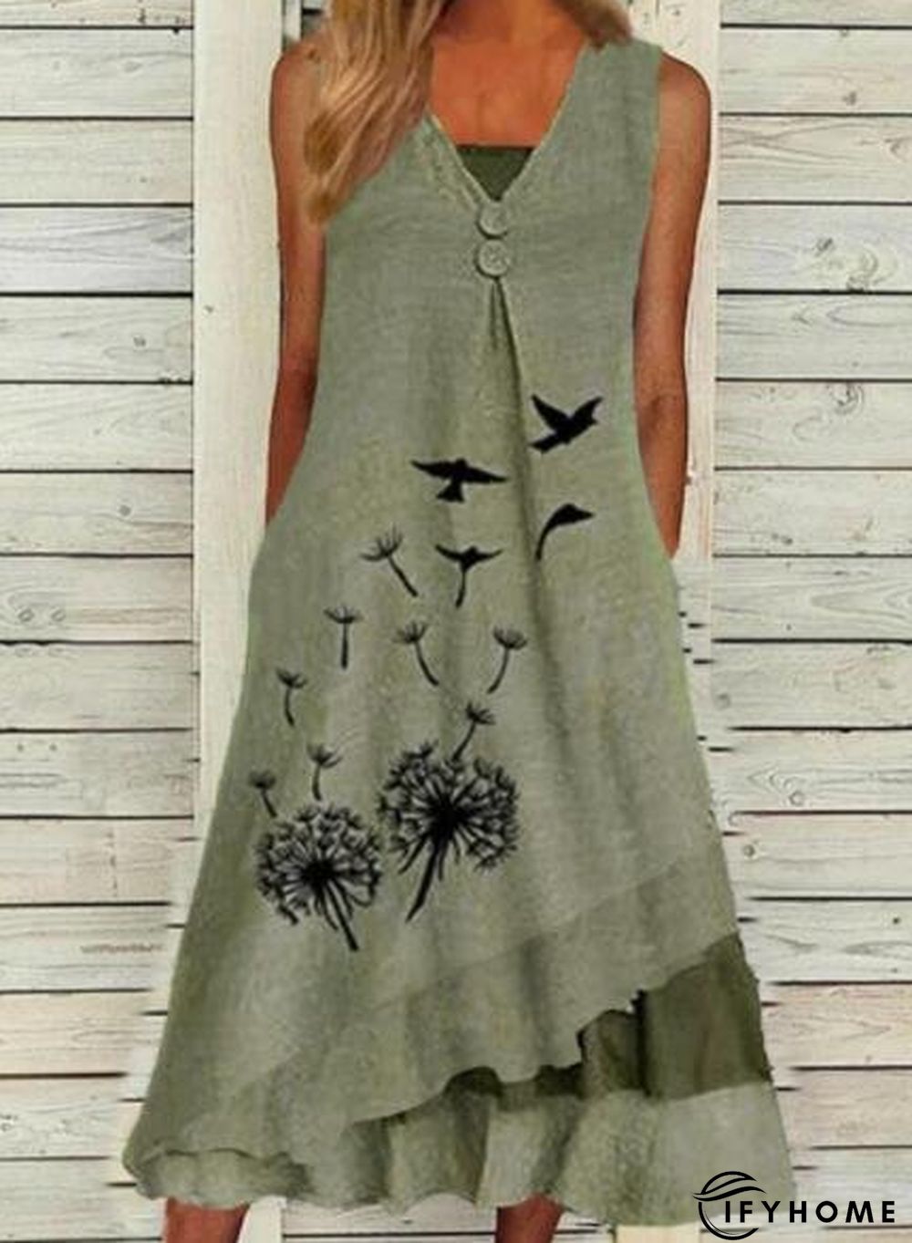 Dandelion Vacation Regular Fit Sleeveless Woven Dresses | IFYHOME