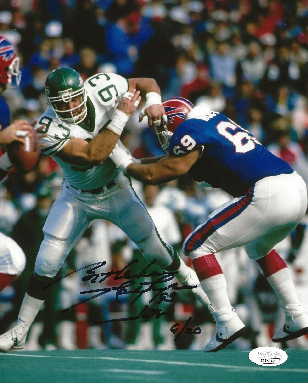 Marty Lyons signed New York Jets 8x10 Photo Poster painting autographed Sack Exchange 2 JSA