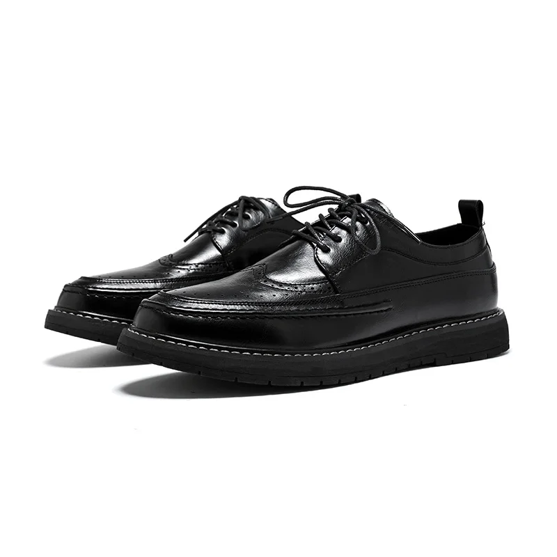 Colourp Colourp Block Men's Small Leather Shoes Male Korean Version Fashion Casual Leather Shoes British Vintage Summer Shoes 25839-R