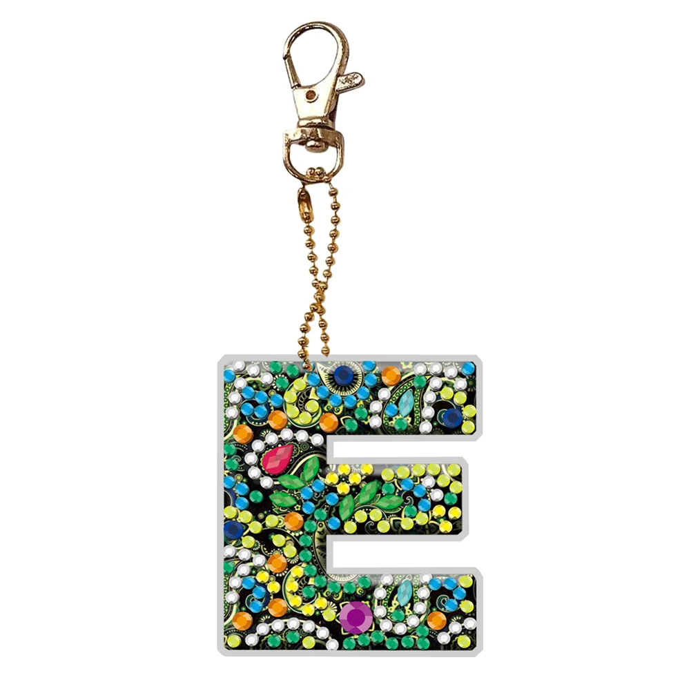 DIY Handmade Gem Keychains Letters Lady Bag Pendant