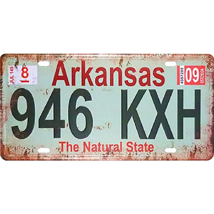 Arkansas 946 kxh - plaque d’immatriculation de voiture panneaux en étain / panneaux en bois - 5.9x11.8in