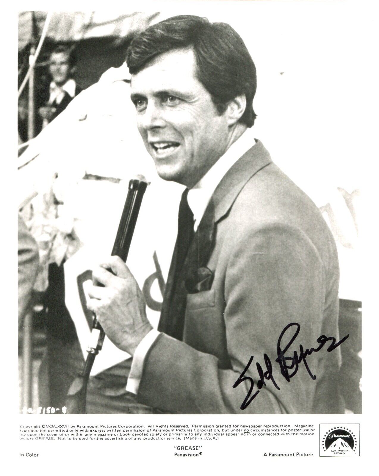 Edd Byrnes as TV dance show host signed GREASE musical movie 8x10 Photo Poster painting