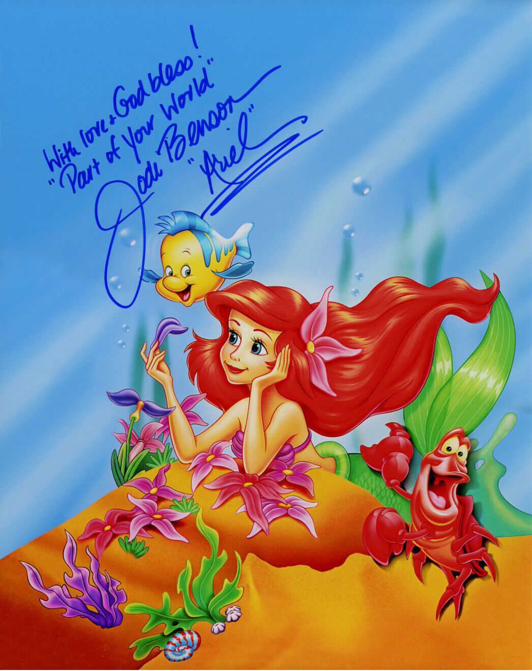 JODI BENSON signed autographed 11x14 DISNEY THE LITTLE MERMAID ARIEL Photo Poster painting