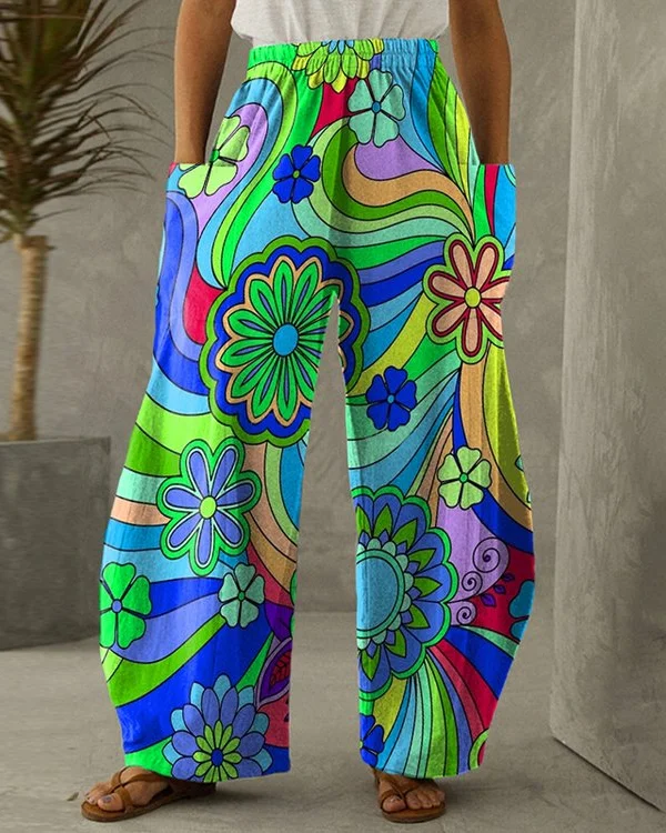 🔥kukelife🔥Hippie Mandala Print Pocket Track Pants