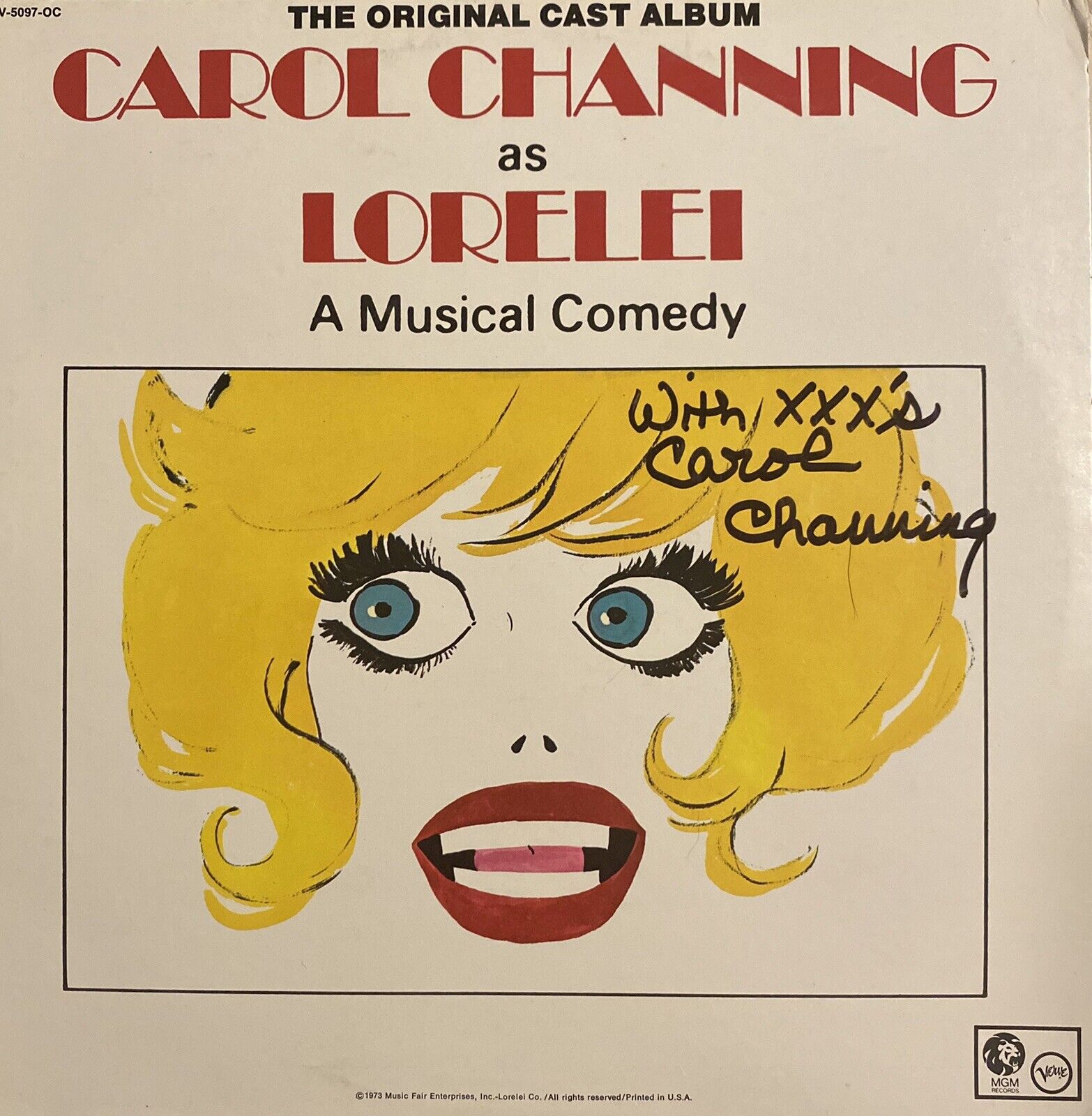 Carol Channing signed Autographed Lp Lorelei