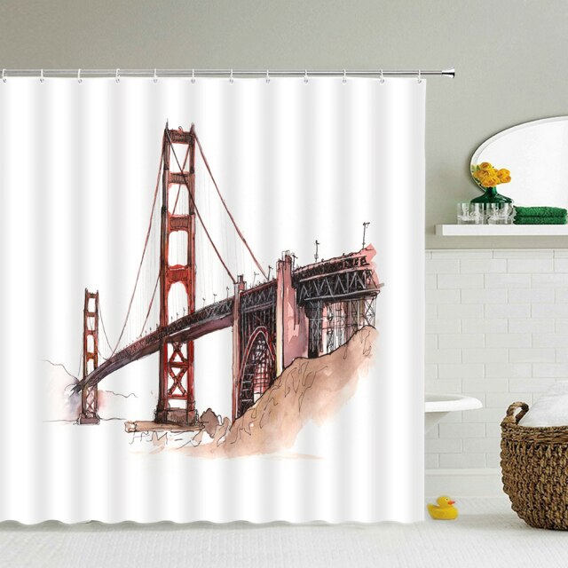 

Shower Curtain – Paris Tower,London Bridge-180*180cm, 501 Original