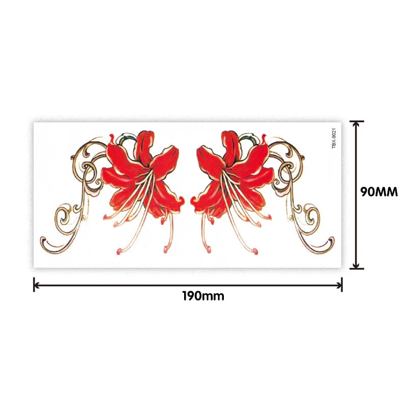 Waterproof sweat female flower tattoo sticker Ladies flower rose peony plum blossom tattoo sticker