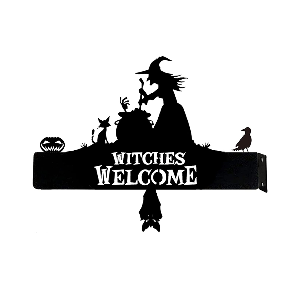 

Wall Hanging Halloween Doorplate Witches Welcome Home Wrought Iron Board, 501 Original