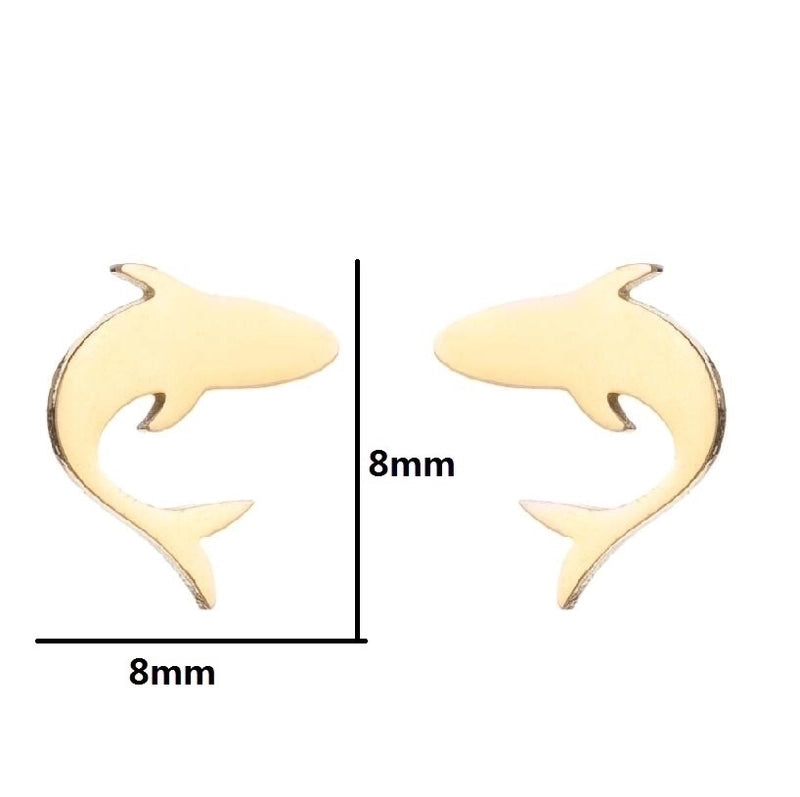 1 Pair Minimalist Animal Plating 304 Stainless Steel 18K Gold Plated Ear Studs