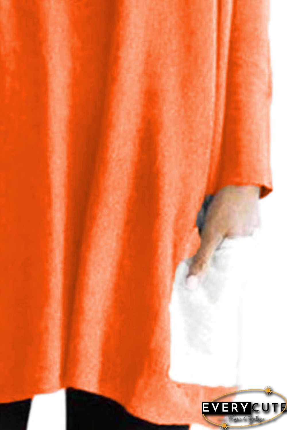 Orange Halloween Print Contrast Tunic Top
